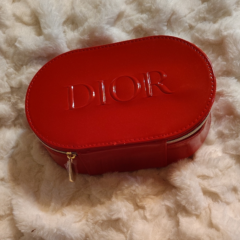 Dior Glossy Red Cosmetic Pouch